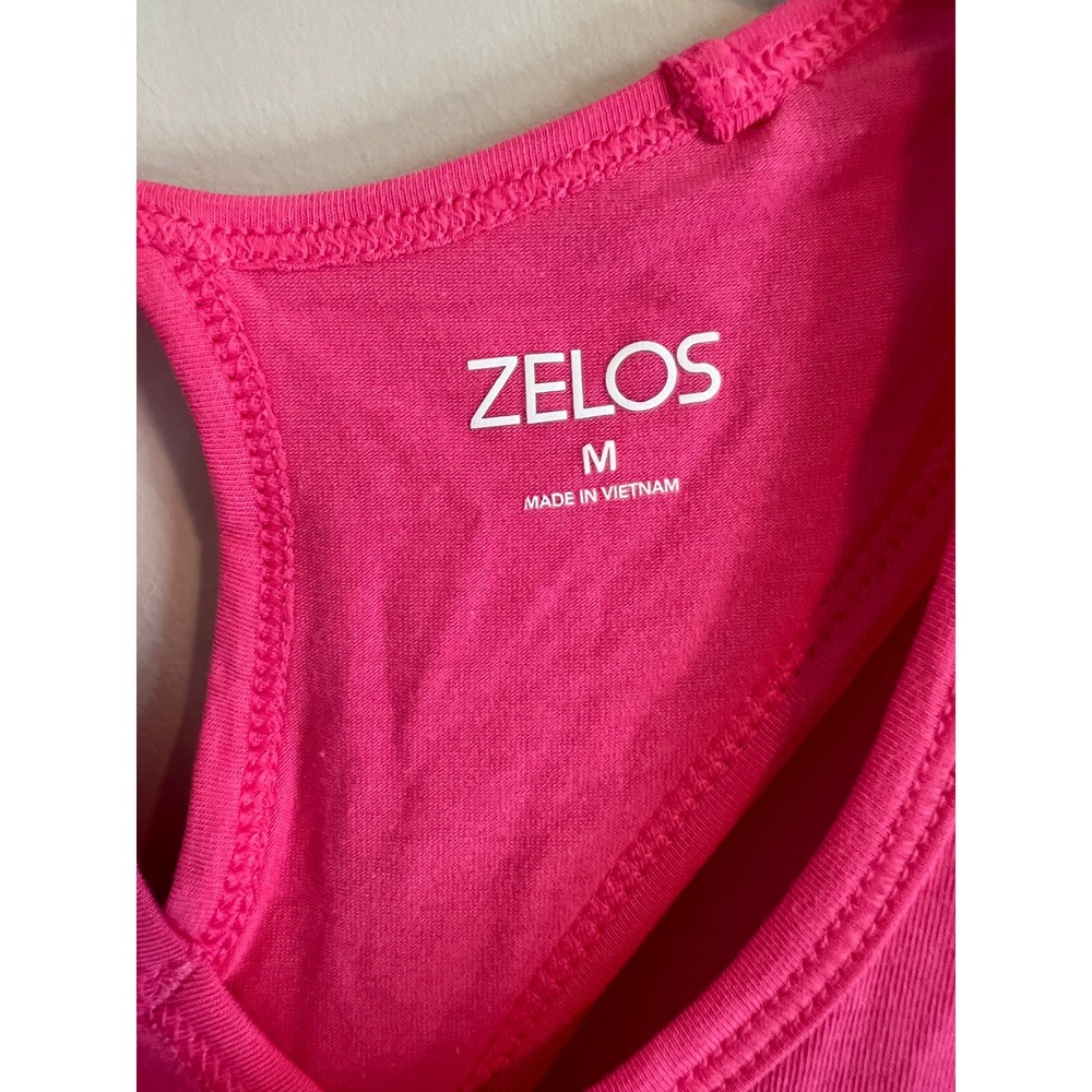 Zelos Womens Hot Pink Strappy Cross Back Keyhole Athletic Tank Top Size M NWT - Picture 3 of 4